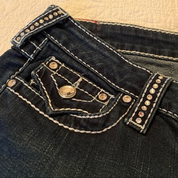 True Religion Disco Joey Big T Fray Hem Twisted Seam Jeans - 28 - Picture 15 of 16